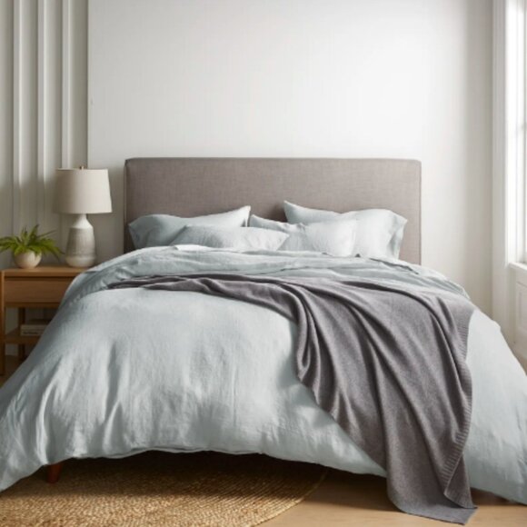 NWOT Quince European Linen Duvet Cover Set - Mist - Picture 4 of 6